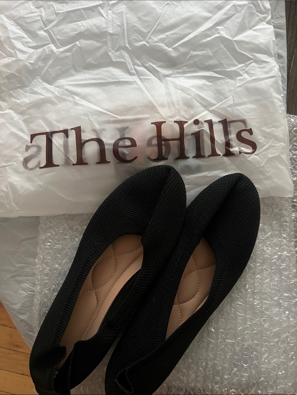 Black Knit Women's Ballet Flats